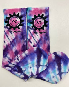 Purple Tie Dye 1/8 Mile Crew Sock